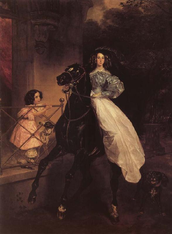 Karl Briullov Rider,Portrait of Giovannina and Amazillia Paccini oil painting image